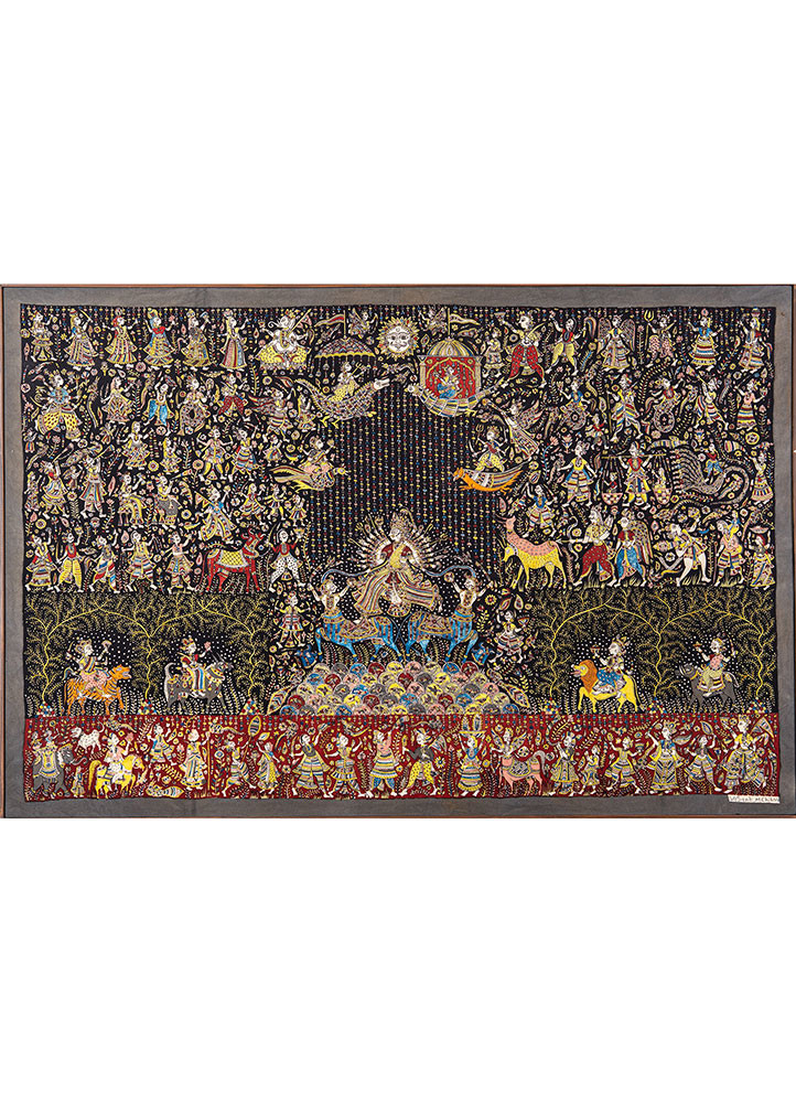 Mighty Goddess vibrant natural pigment colors on cotton cloth Art Work Rug