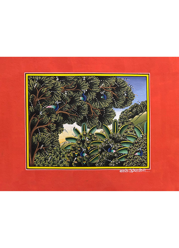 The Garden Beyond Time vibrant natural pigment colors on handmade sheet Art Work Rug