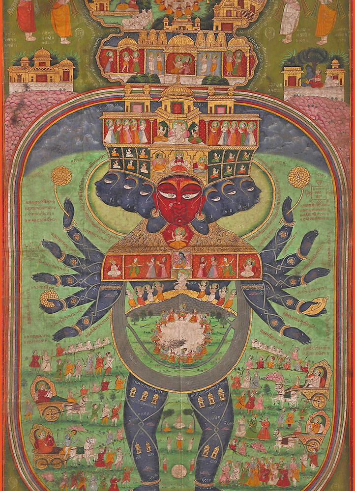 Vishnu Vishwaswaroop vibrant natural pigment colors on cotton cloth Art Work Rug