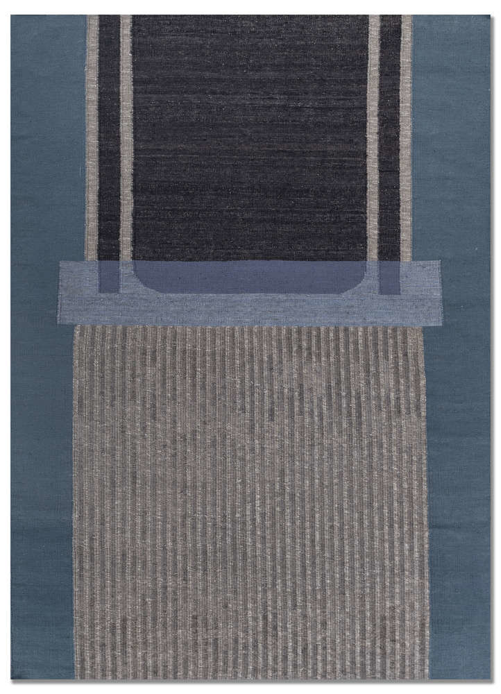  blue wool Flat Weaves Rug
