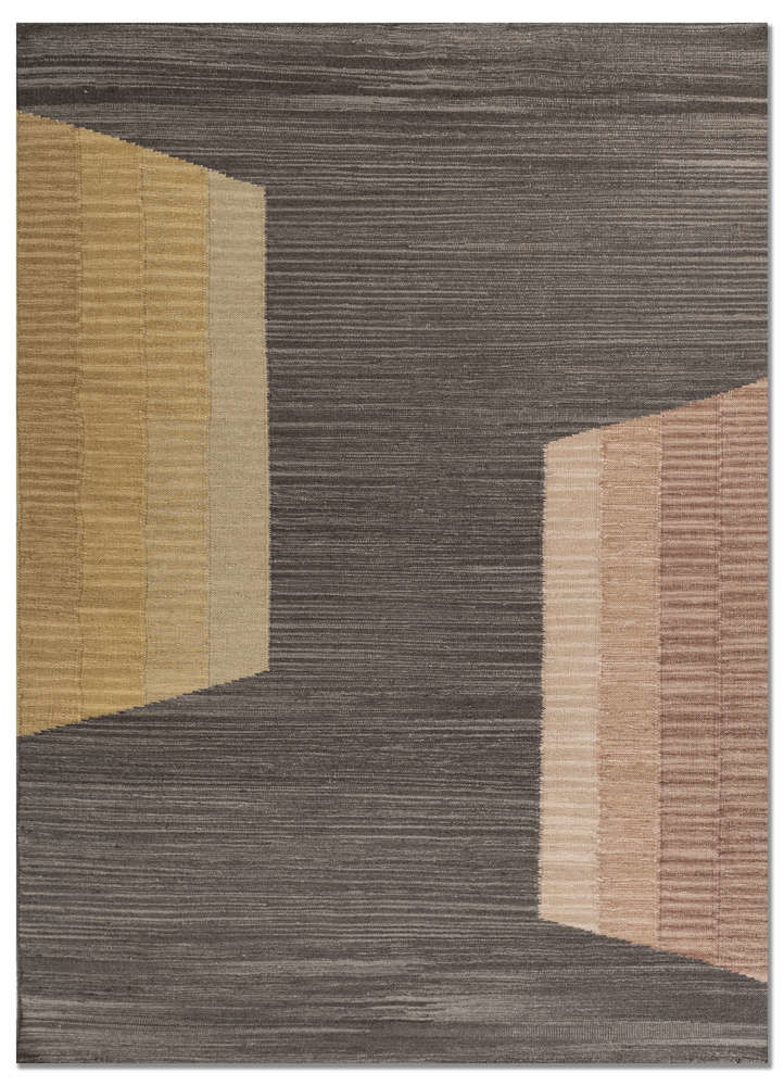 aprezo grey and black wool Flat Weaves Rug - HeadShot aprezo grey and black wool Flat Weaves Rug - HeadShot