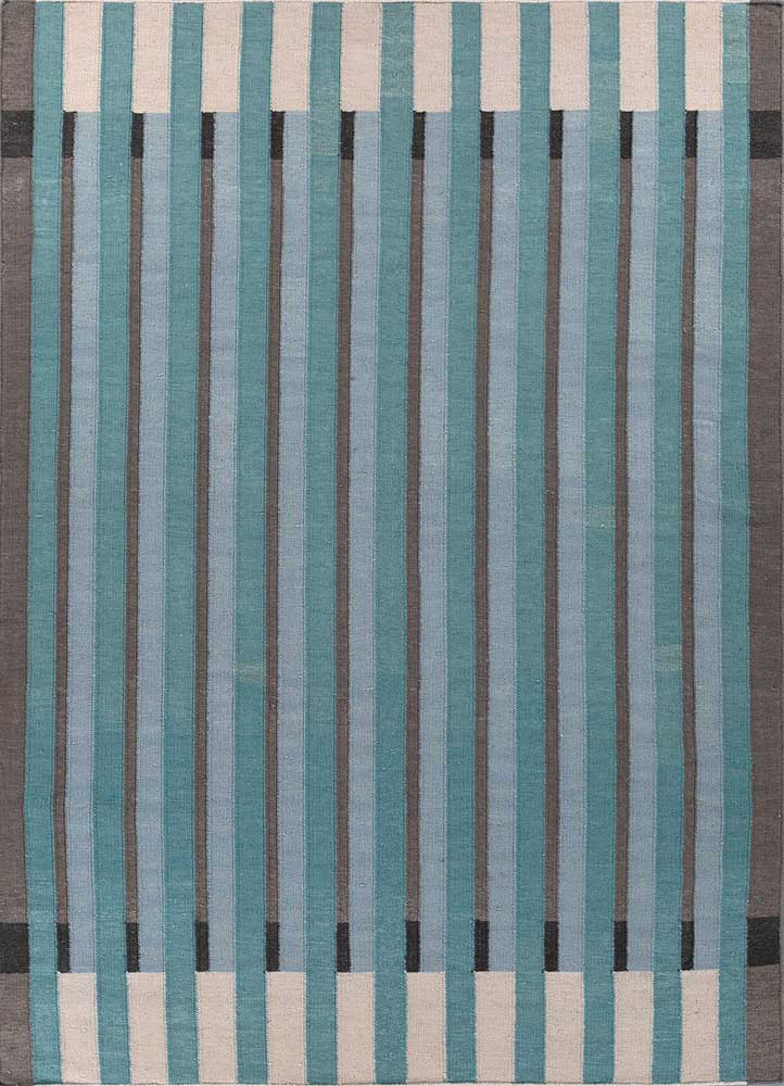 alhambra blue wool Flat Weaves Rug - HeadShot