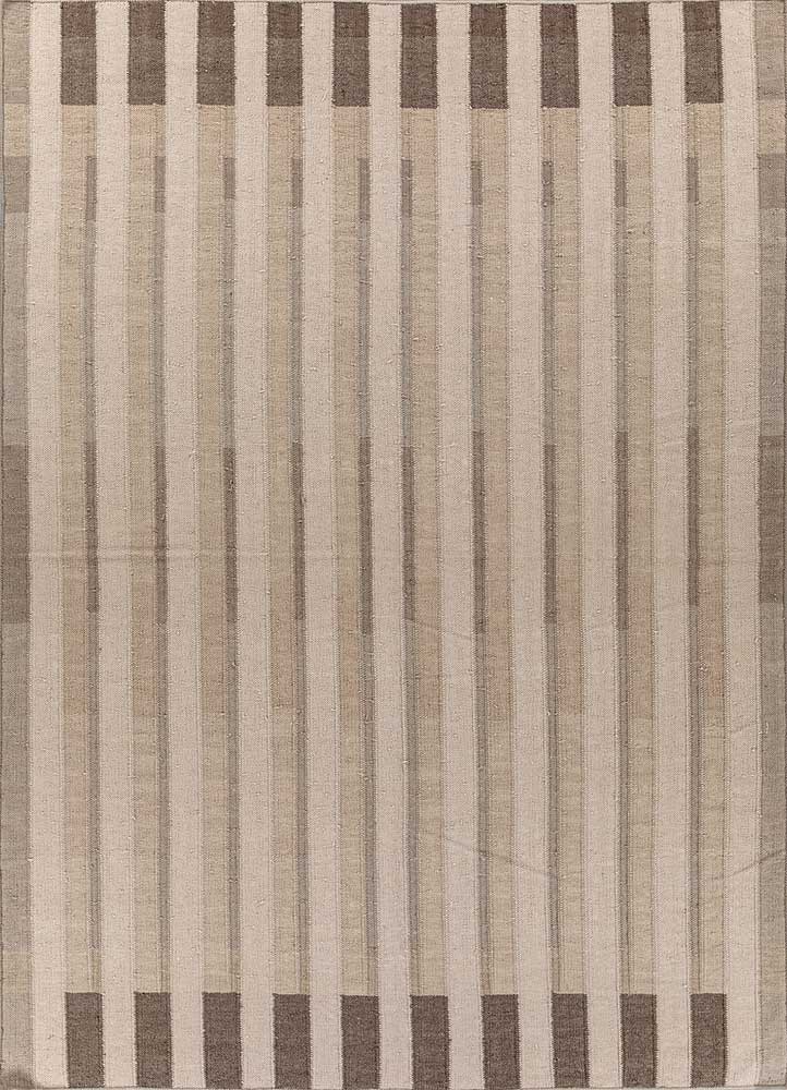  beige and brown wool Flat Weaves Rug