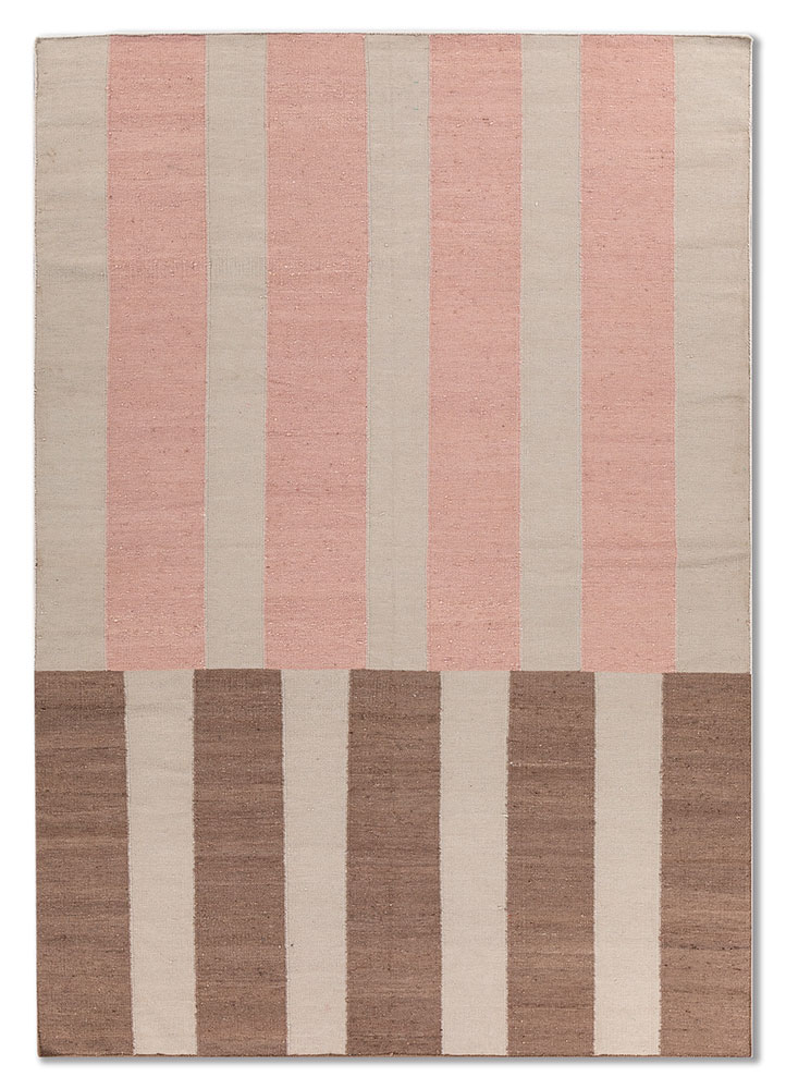 checkers ivory wool Flat Weaves Rug - HeadShot