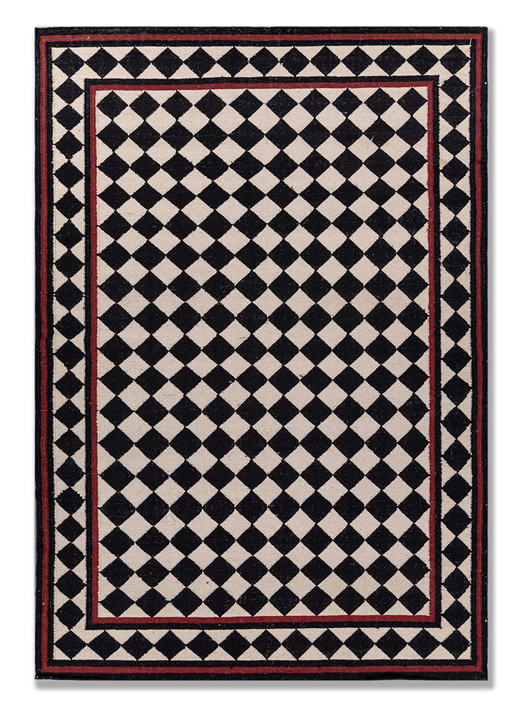  grey and black wool Flat Weaves Rug