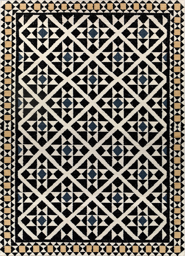  grey and black wool Flat Weaves Rug