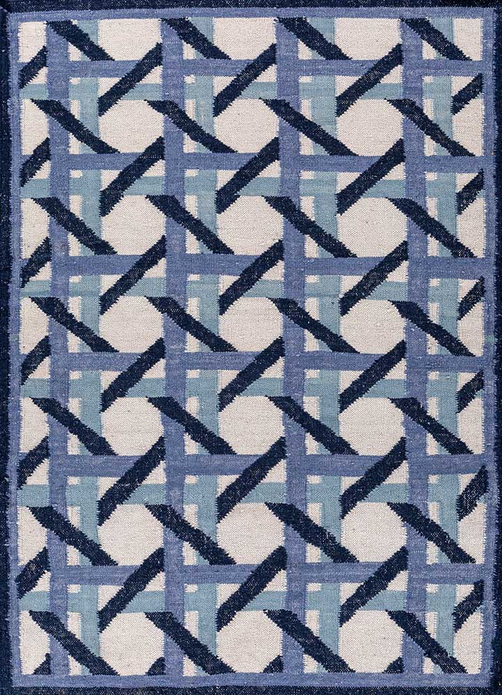  blue wool Flat Weaves Rug