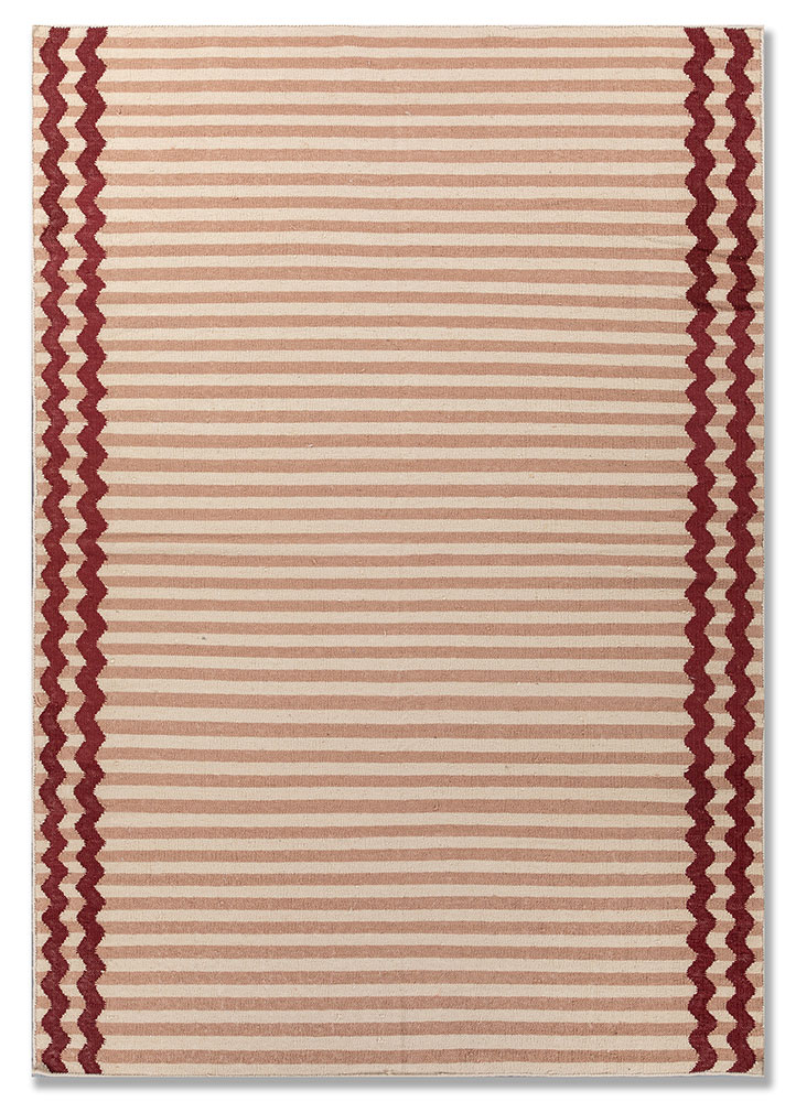  red and orange wool Flat Weaves Rug