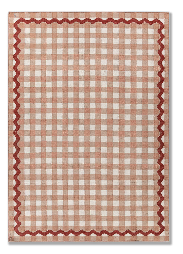  red and orange wool Flat Weaves Rug