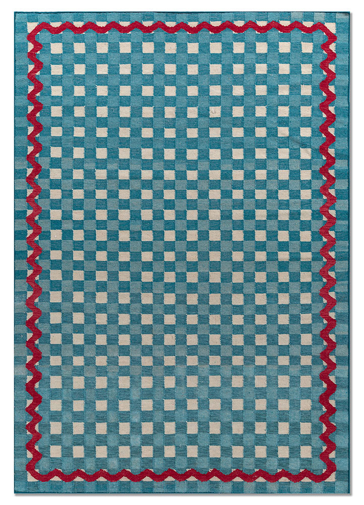  blue wool Flat Weaves Rug
