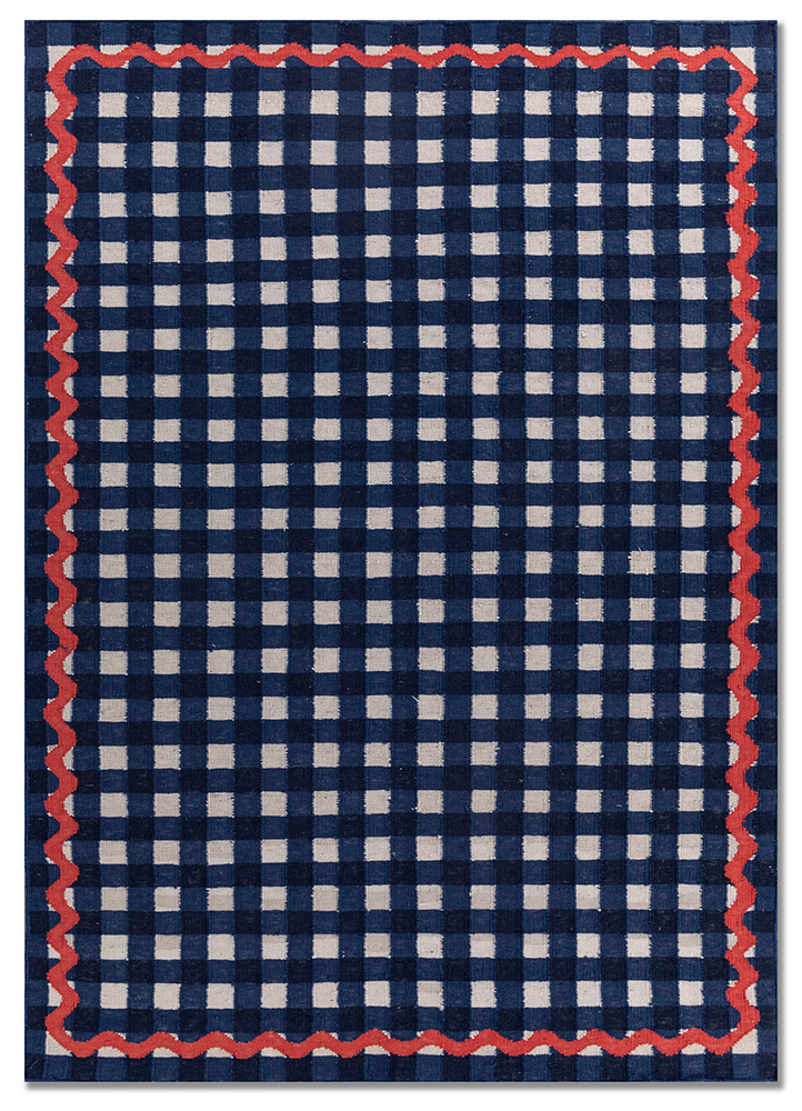  blue wool Flat Weaves Rug