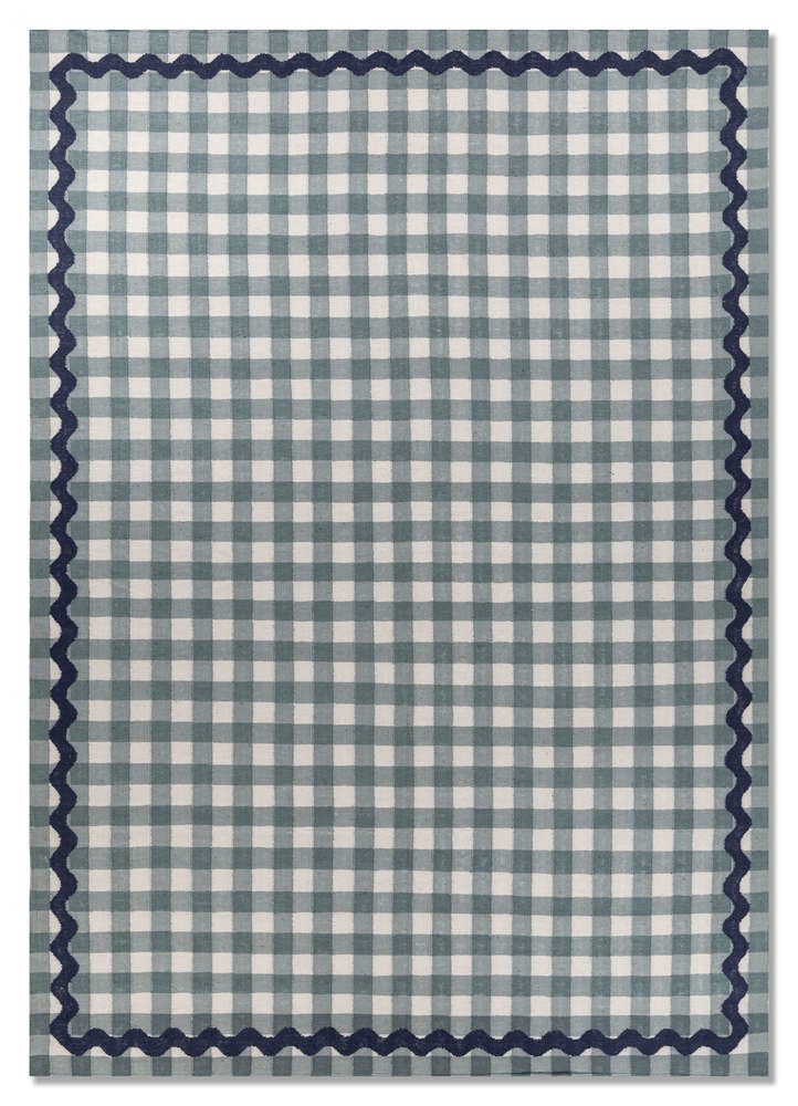  blue wool Flat Weaves Rug