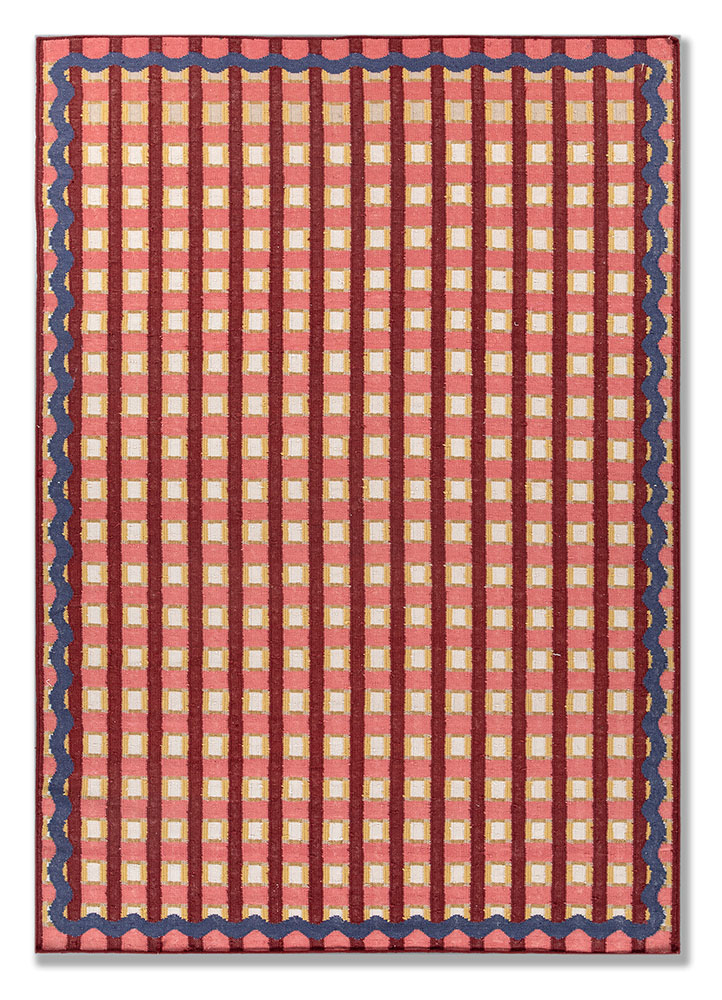  red and orange wool Flat Weaves Rug