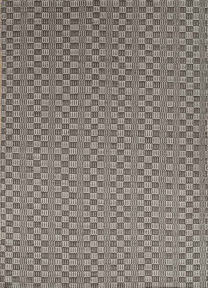 abrash beige and brown wool Flat Weaves Rug - HeadShot