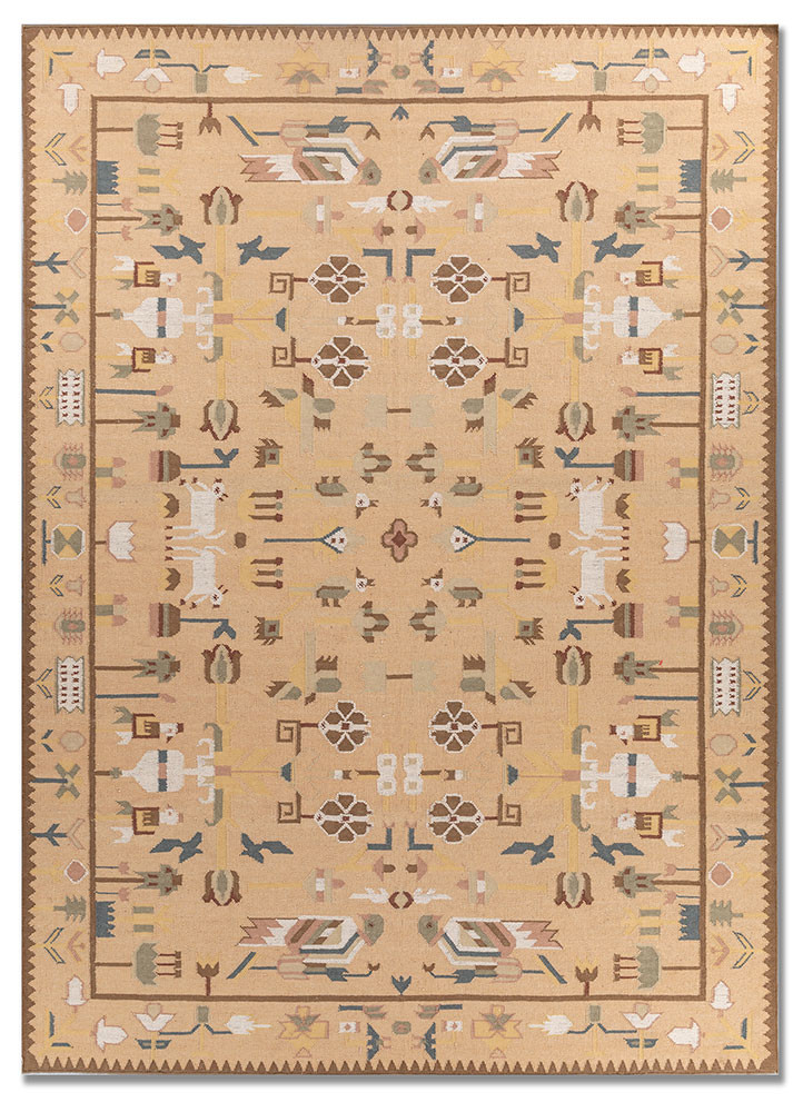  gold wool Flat Weaves Rug