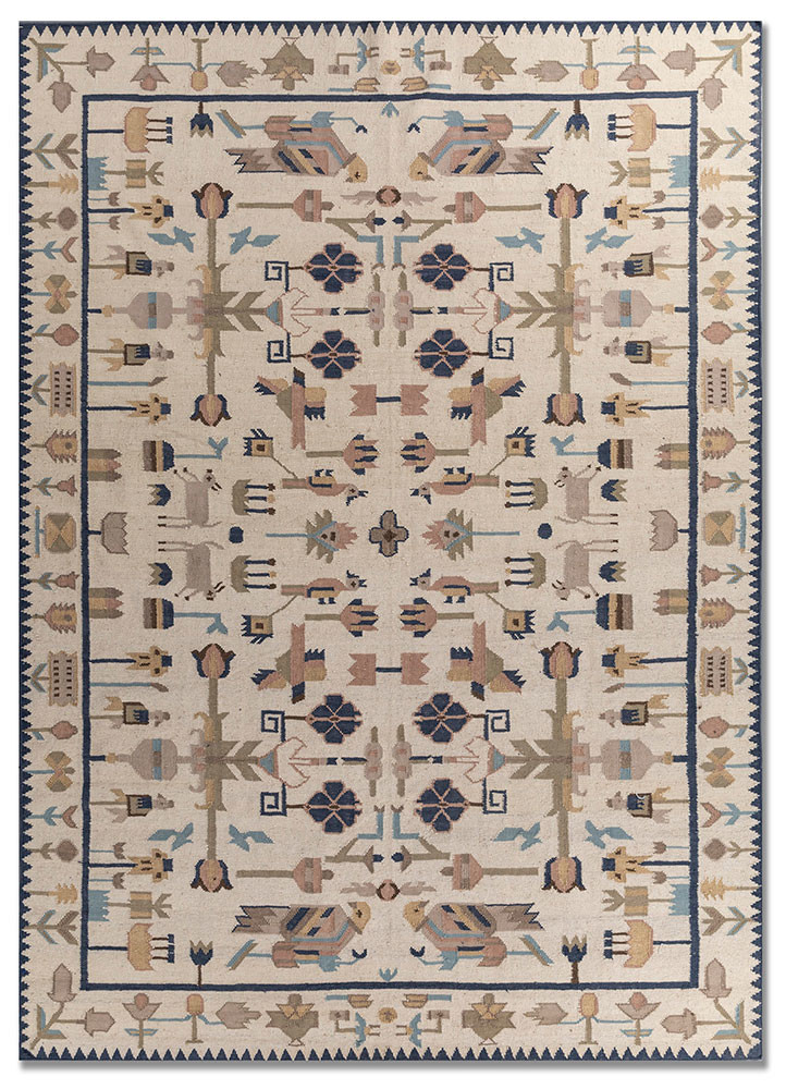  ivory wool Flat Weaves Rug