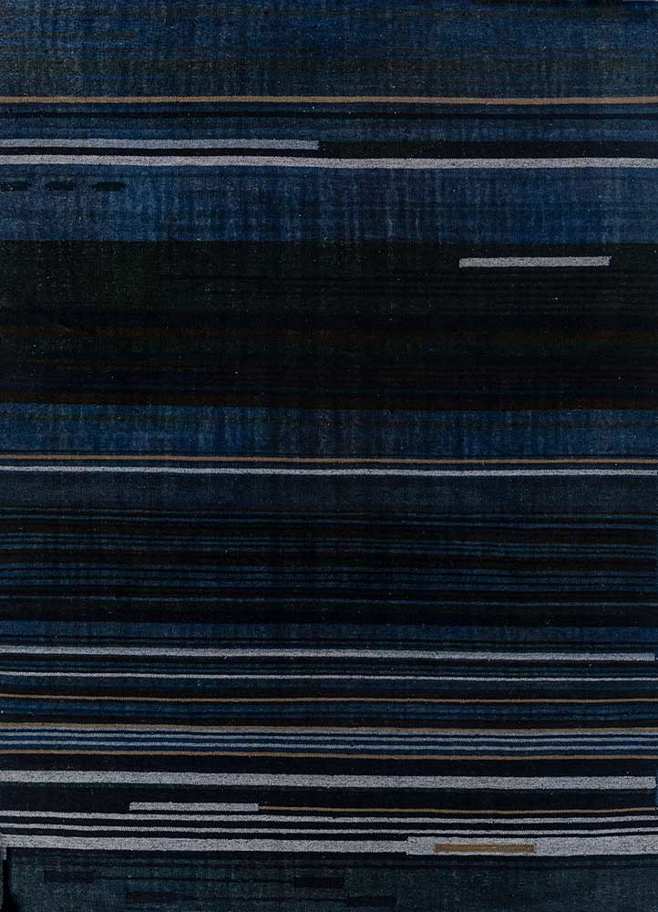 indusbar blue wool Flat Weaves Rug - HeadShot indusbar blue wool Flat Weaves Rug - HeadShot