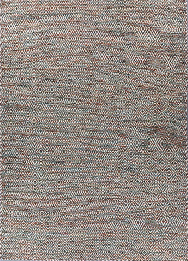  blue wool and viscose Flat Weaves Rug
