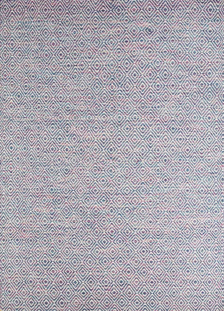  blue wool and viscose Flat Weaves Rug