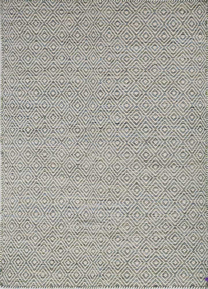  blue wool and viscose Flat Weaves Rug