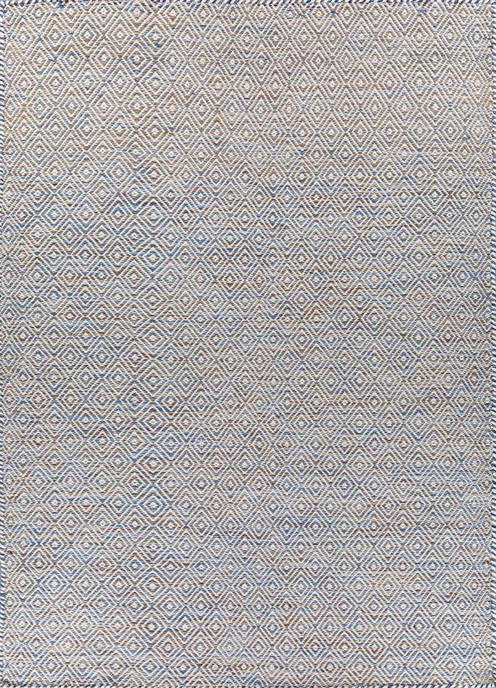  blue wool and viscose Flat Weaves Rug