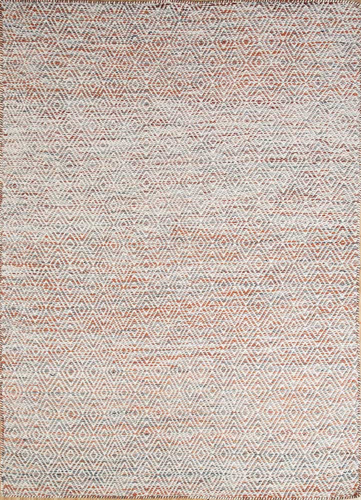  red and orange wool and viscose Flat Weaves Rug