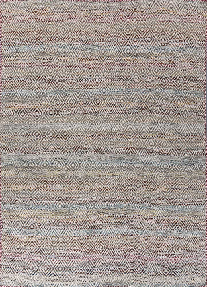  red and orange wool and viscose Flat Weaves Rug