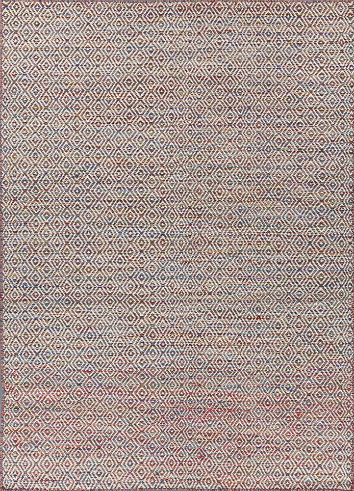  red and orange wool and viscose Flat Weaves Rug