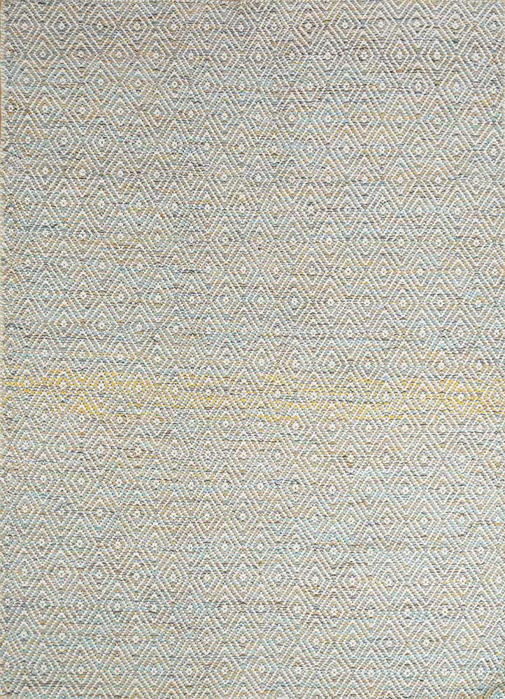 blue wool and viscose Flat Weaves Rug