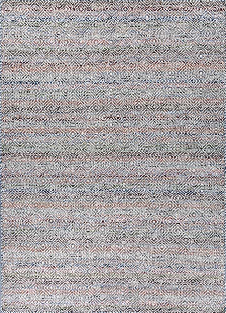  blue wool and viscose Flat Weaves Rug