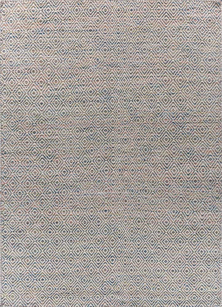 blue wool and viscose Flat Weaves Rug