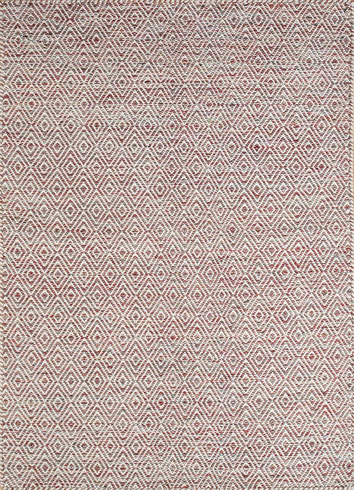  red and orange wool and viscose Flat Weaves Rug