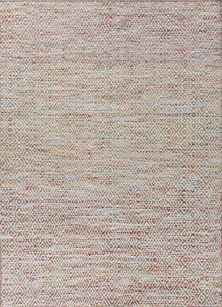  pink and purple wool and viscose Flat Weaves Rug