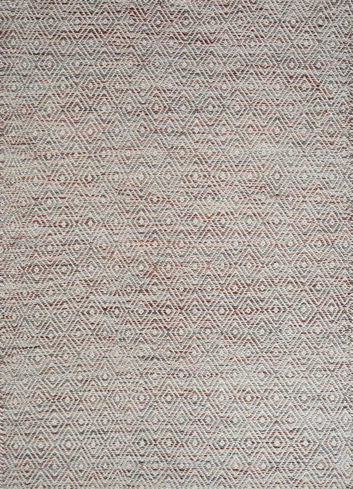  red and orange wool and viscose Flat Weaves Rug