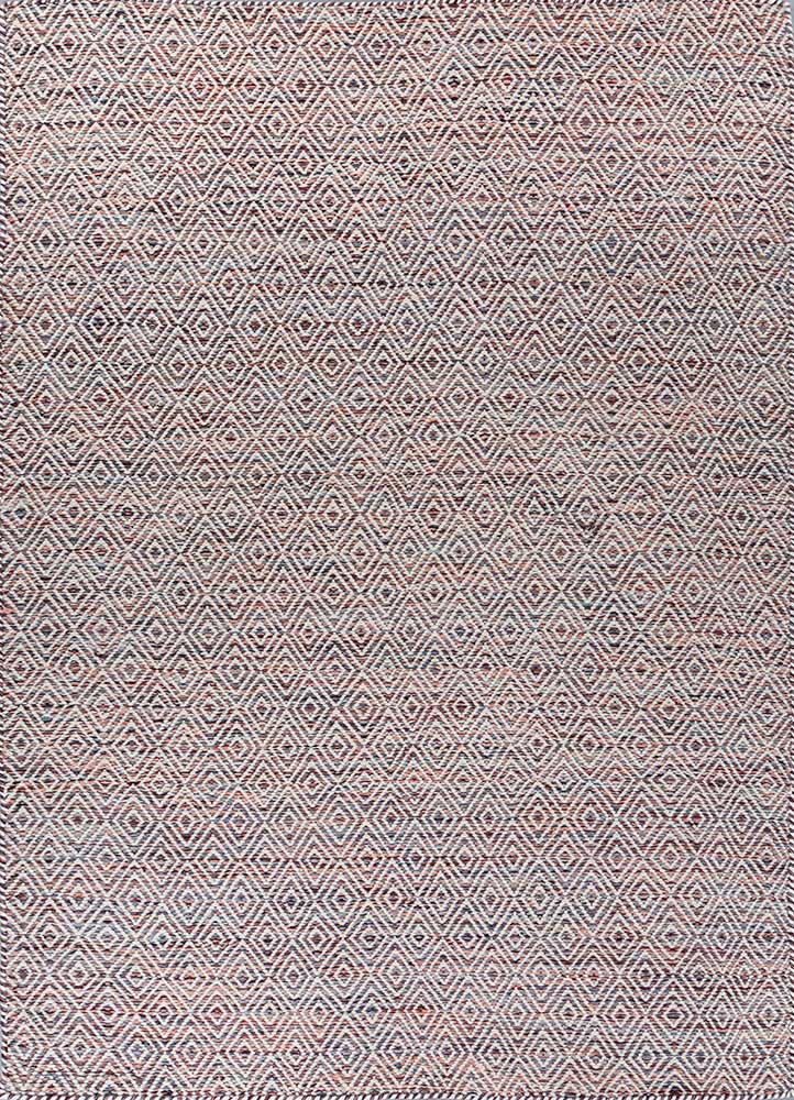  pink and purple wool and viscose Flat Weaves Rug