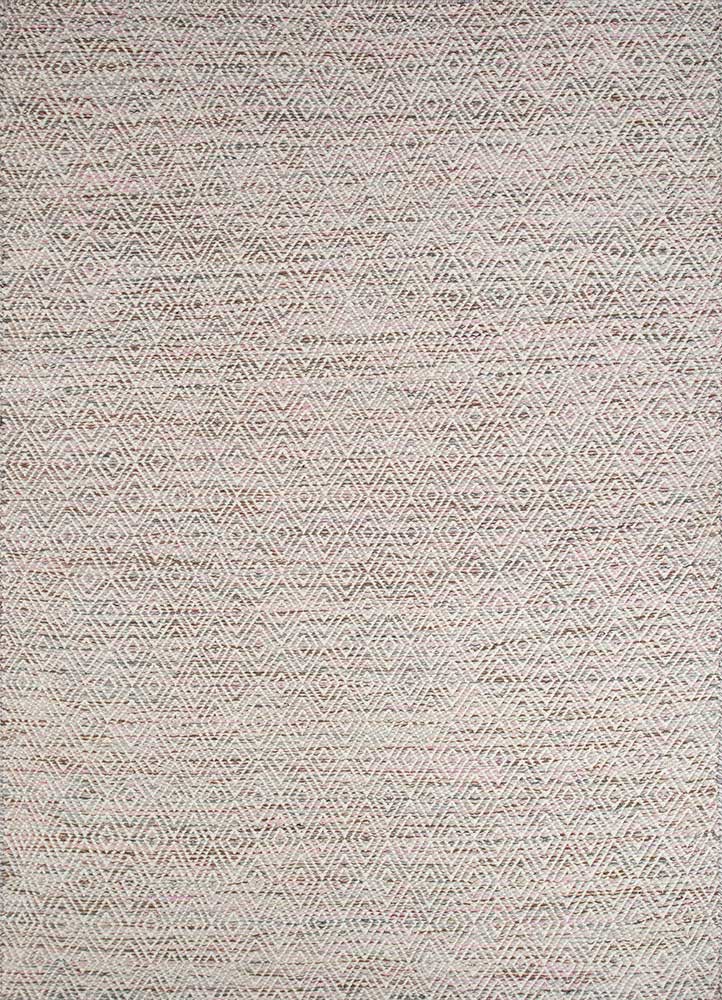  beige and brown wool and viscose Flat Weaves Rug