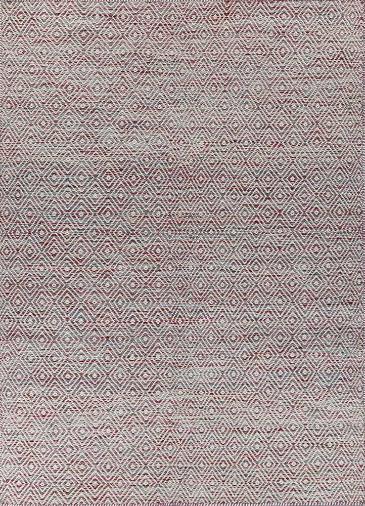  pink and purple wool and viscose Flat Weaves Rug