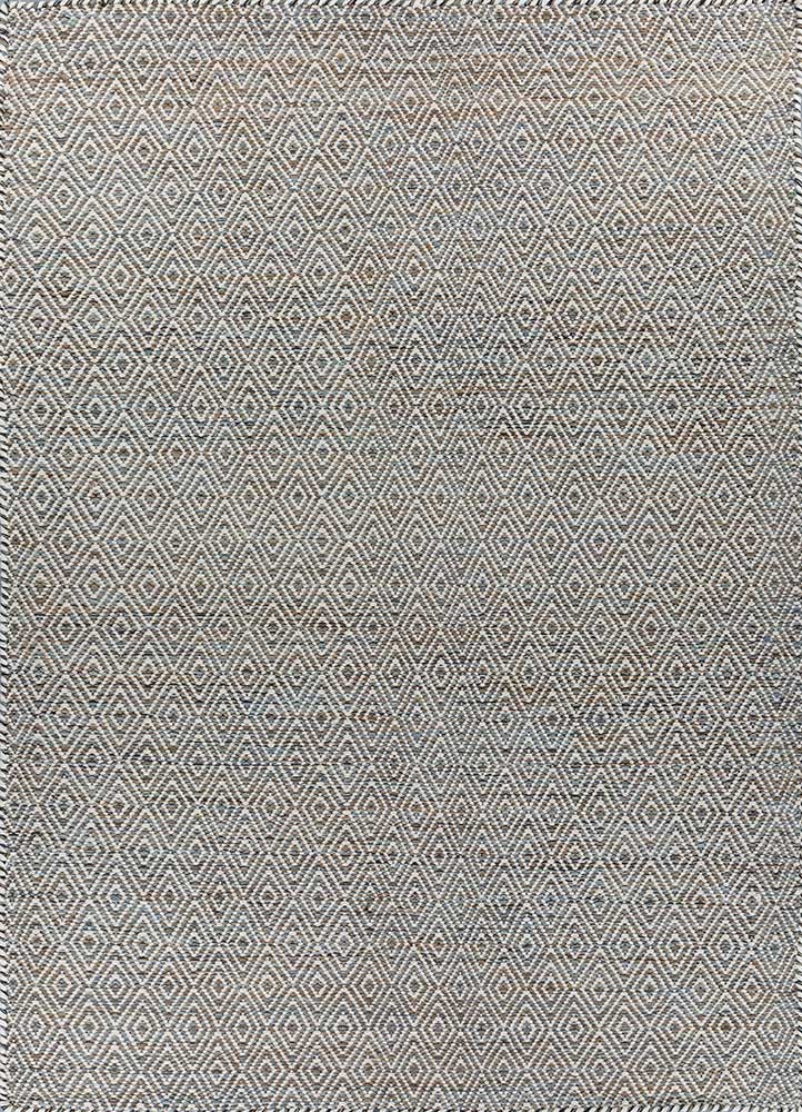  blue wool and viscose Flat Weaves Rug