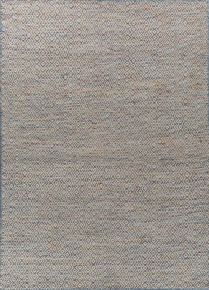  blue wool and viscose Flat Weaves Rug