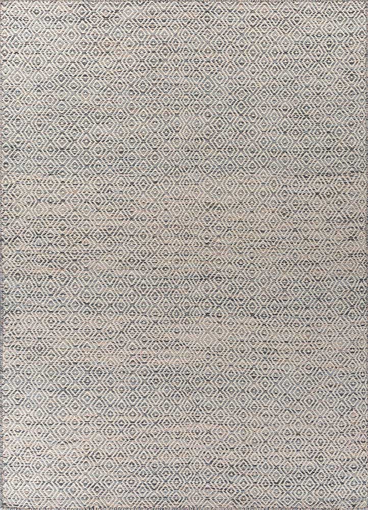  blue wool and viscose Flat Weaves Rug