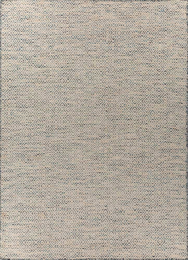  blue wool and viscose Flat Weaves Rug