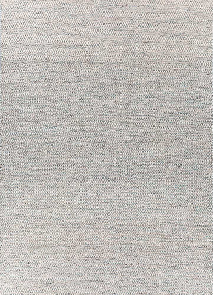  blue wool and viscose Flat Weaves Rug