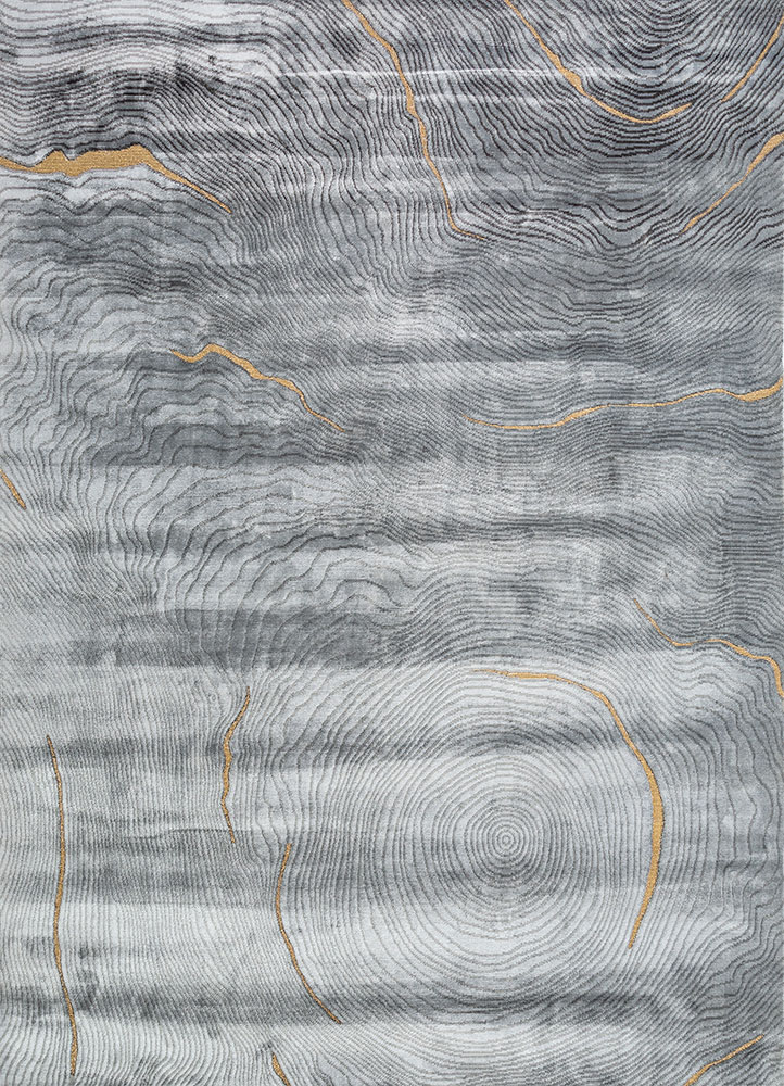  blue bamboo silk Hand Knotted Rug