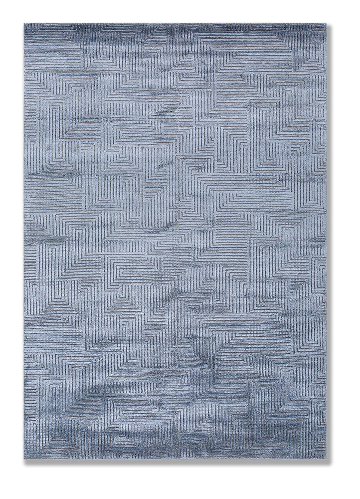 azalea blue wool and bamboo silk Hand Knotted Rug - HeadShot azalea blue wool and bamboo silk Hand Knotted Rug - HeadShot