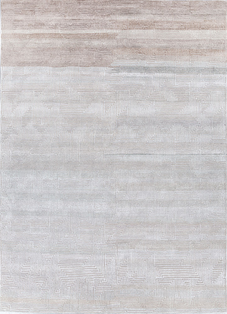  blue wool and bamboo silk Hand Knotted Rug