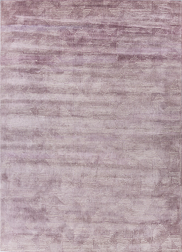 pink and purple wool and bamboo silk Hand Knotted Rug