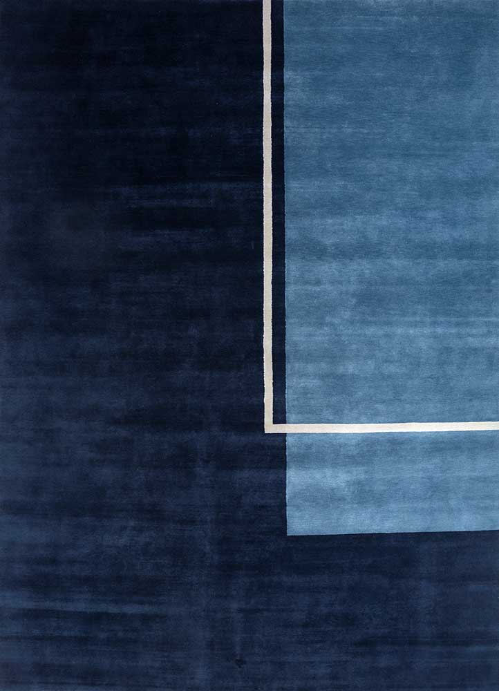  blue wool Hand Knotted Rug