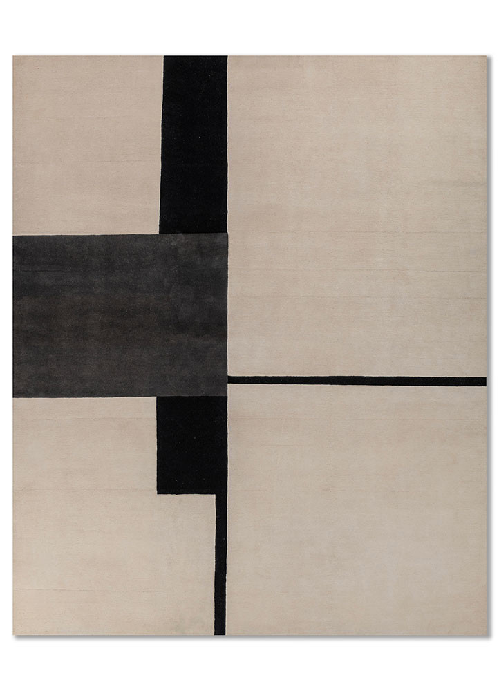  ivory wool Hand Knotted Rug