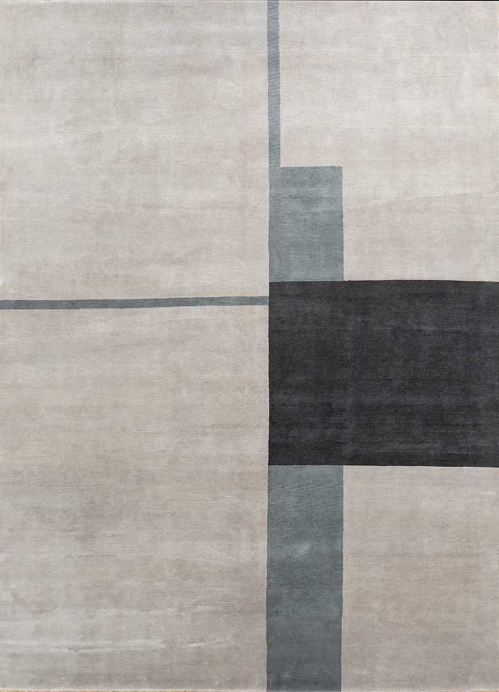  grey and black wool Hand Knotted Rug