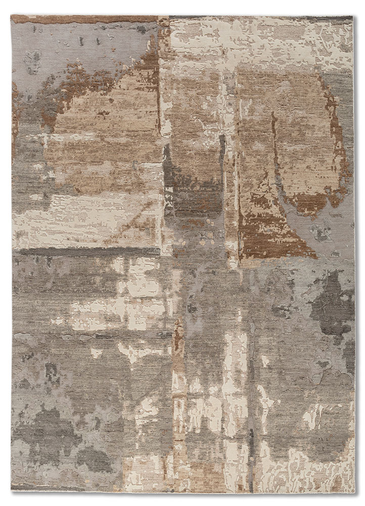 aprezo ivory wool Hand Knotted Rug - HeadShot